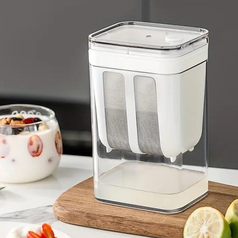 2 in 1 Yogurt Strainer with Storage Box  1400ml (Plastic + Steel)