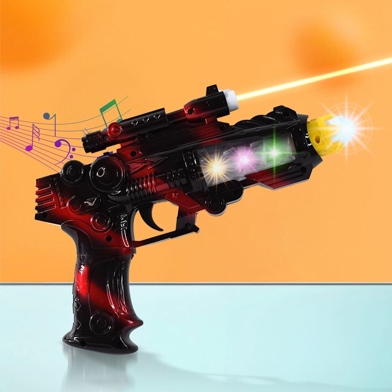 TTG LED Flashing Sound Laser Toy Gun  Battery Operated Space Gun with Lights & Music