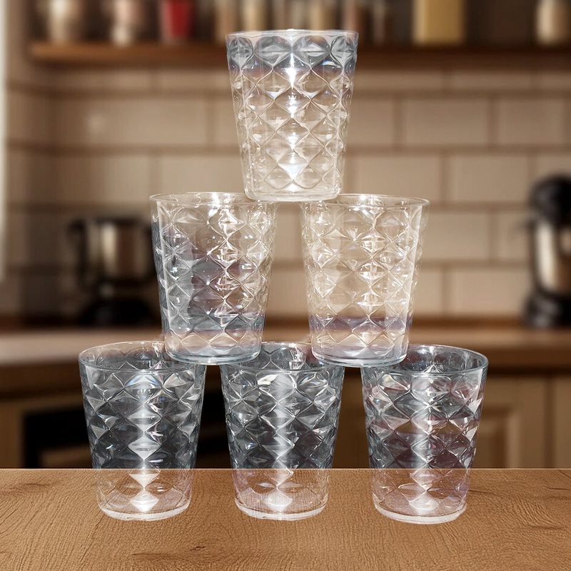 Apex Pyramid Ringo Plastic Glass  300ml Approx | Durable, Crystal-Clear Tumbler