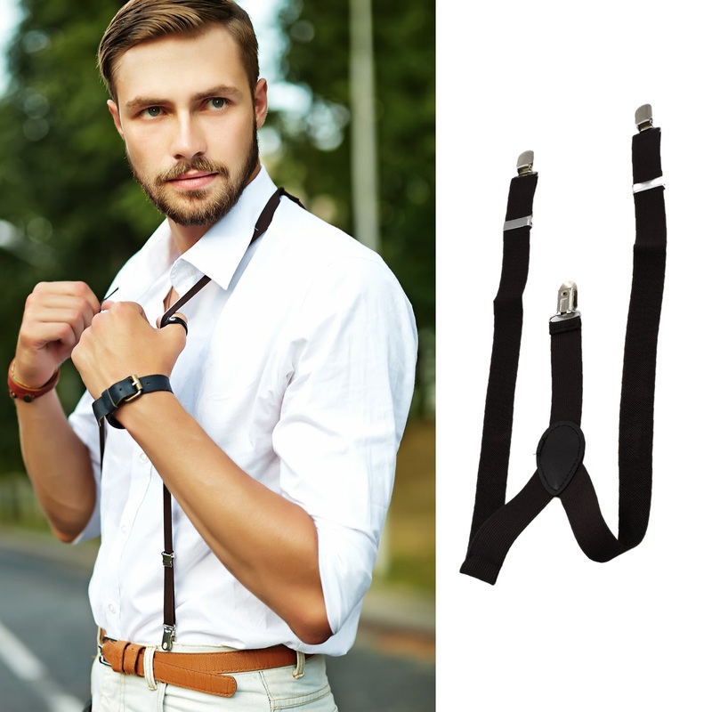 Suspenders Adjustable – Elastic Y Shape Soild Color Suspender Metal Clip Elastic Casual and Formal Suspenders for MEN boys women girls