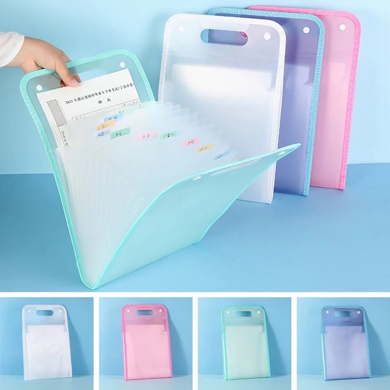 13 Pockets Portable Folder Transparent Large Multicolor
