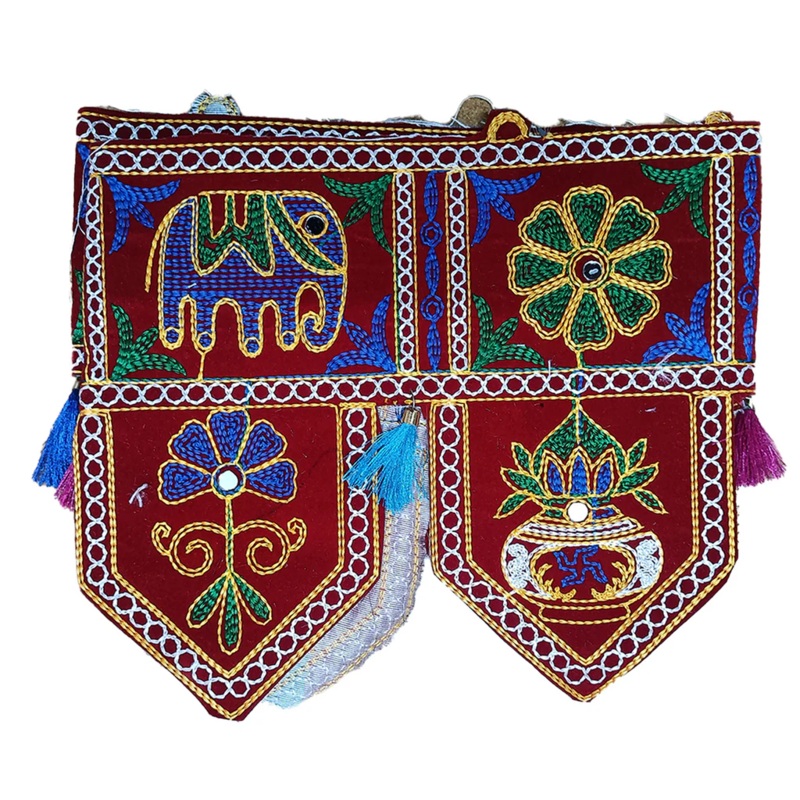 38inch Traditional Art Toran, Handmade Door Bandarwal toran for Home, Door Wall Decoration, Hanging multicolour toran