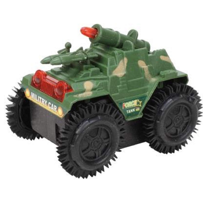 Kid’ S Military Shade Battery Operated Tumbling Tank Toy