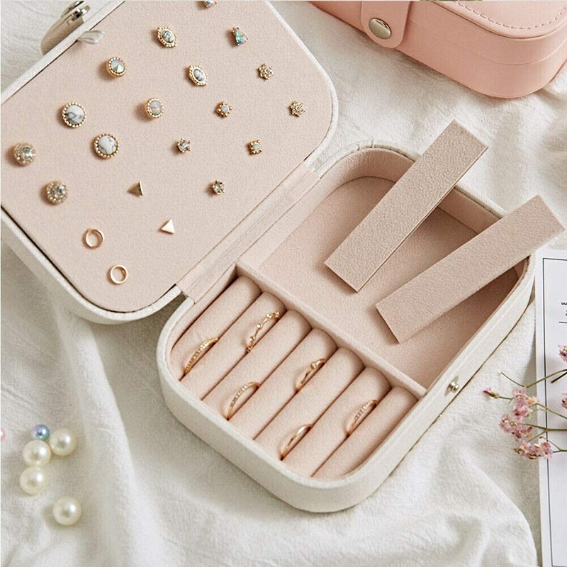 Leather Jewellery Organisers Box Jewelry Organizer for Women Travel Ring, Pendant, Earring, Necklace Storage Box