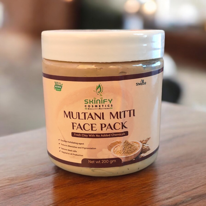 Multani Mitti Face Pack | All Skin Types | Controls Excess Oil |Cleanses, Brightens, Purifies Skin | Face Pack for Women & Men | Paraben Free | 200 Gm