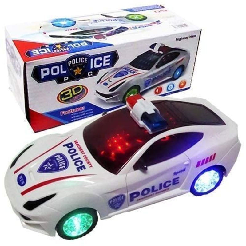 Police Car Toy, 3D Lights & Music, Kids Bumper Car