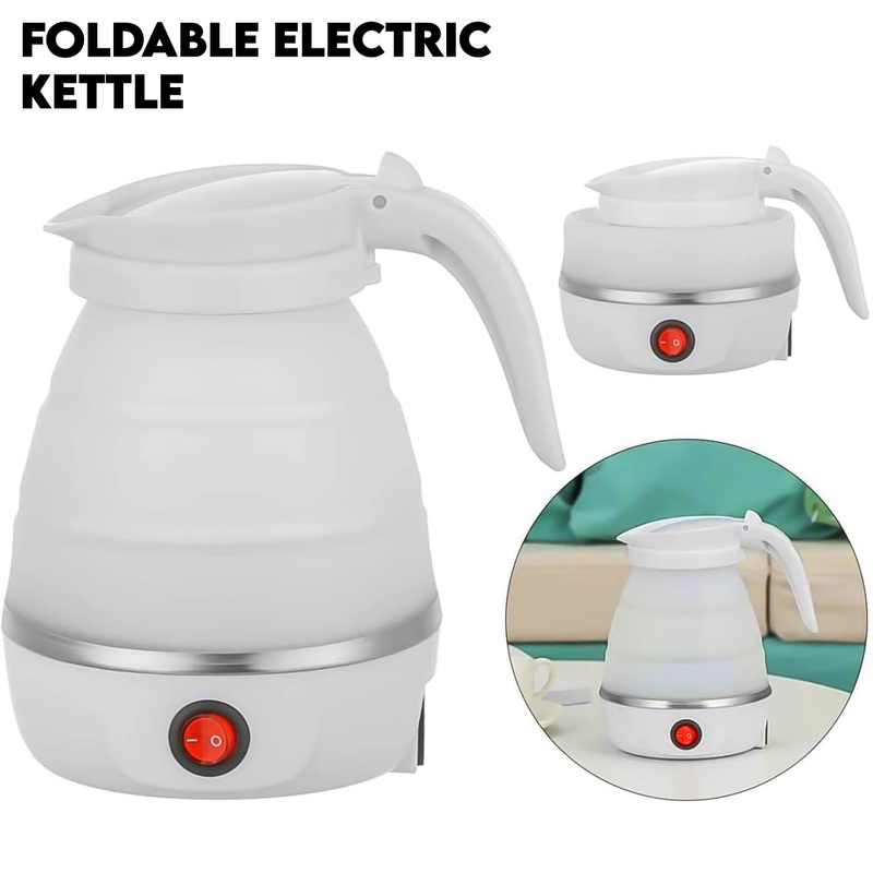 Travel Folding Electric Kettle 600W – (304 Stainless Steel & Silicone)