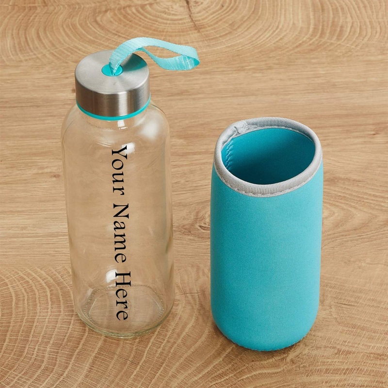 Customize Glass Water Bottle (500 ml) With Cover
