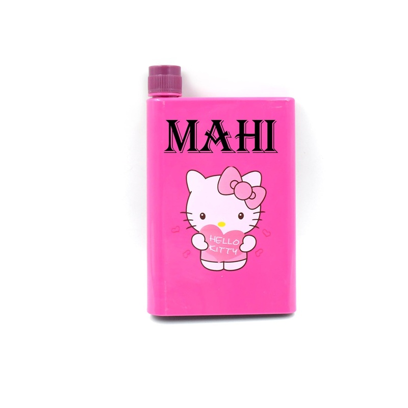 Customize Kitchen Storage A5 size Flat Portable NoteBook Shape Water Bottle With a Cartoon Character Design-Hello Kitty – For School Outdoors and Sports Return Gift/Birthday Gift (1 Pc 420ML)