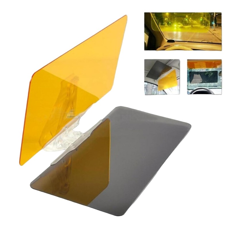 Car Sun Visor, 2 in 1 Universal Day and Night Anti-Glare Visor Sun Visor Extender, Visor Blocker, Night Vision Anti-Dazzle Windshield Driving Visor, UV-Filtering Eye Protector