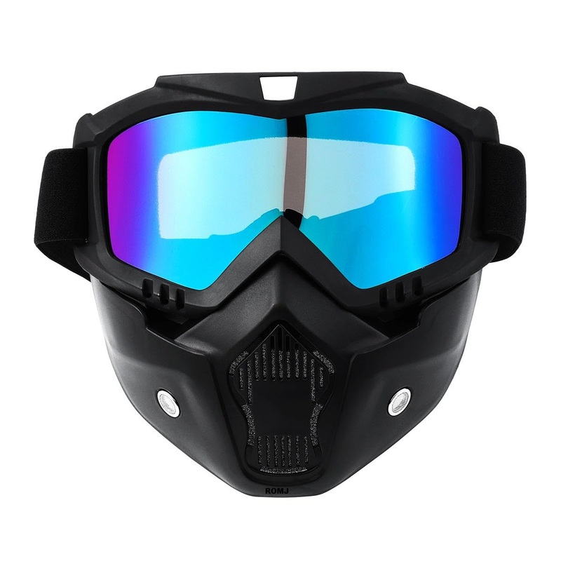 Motorcycle Goggle Mask Anti Scratch Uv Protective Face Mask, Bike Riding Goggles With Detachable Adjustable Elastic Strap For Helmet – Rainbow Visor