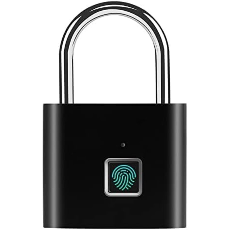 Smart Lock Fingerprint Biometric Padlock | Keyless & Password-Free Access | Stores 10 Fingerprints | Rechargeable with Battery Indicator | Waterproof Metal Padlock for Home, Office Security