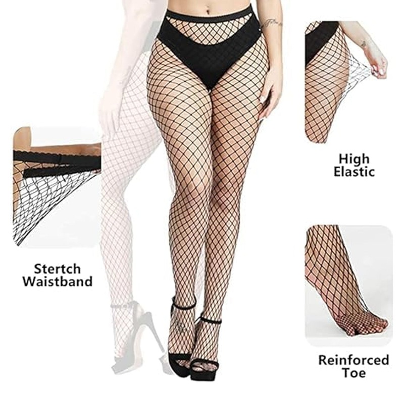 Women’s / Girls’s High Waist Pantyhose Tights Fishnet Stockings Broad Mesh Net Style (1 Pc)