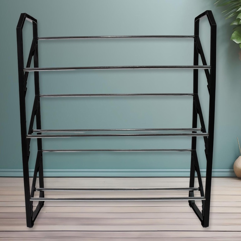 3 Layer Spacesaving Shoes Show Rack Folding Shoe Rack (1 Pc)