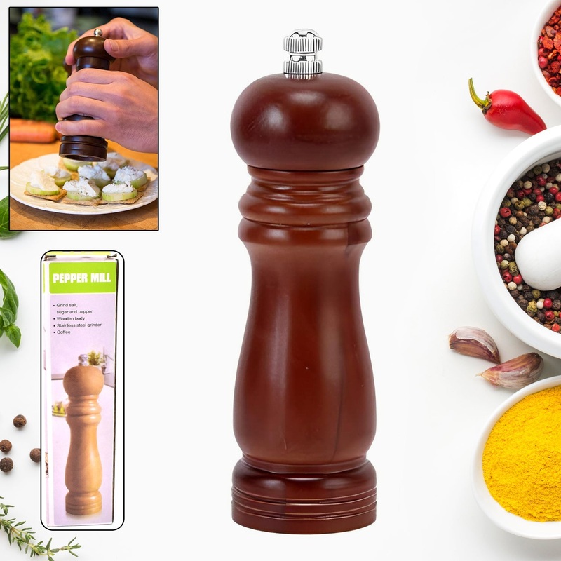 Wooden Pepper Mill 6 inch Tall – Best Pepper Grinder (1 Pc)