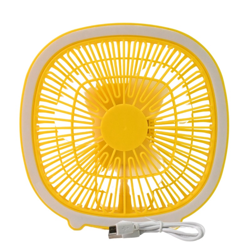 USB PORTABLE MINI DESK FAN WITH LIGHT (1 PC)