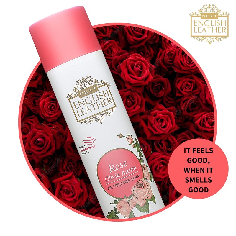 NEXT CARE ENGLISH LEATHER Rose Room Freshener For Home/Office/Car/Outdoor | 100% kids safe & Eco Friendly | Natural Aroma Organic Extract   1 Pc