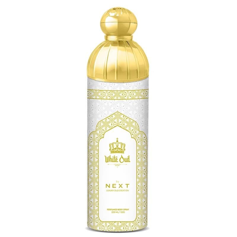 Next Care White Oud Deodorant Spray 200ml | Long-Lasting Sophisticated Fragrance with Agarwood and Magnolia | Unisex Scent for Modern Elegance | Deodorant for men and women