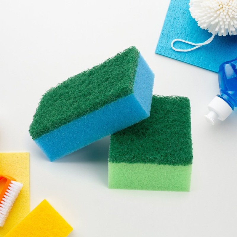2-in-1 Multi-Purpose Scrub Sponge  Wear Resistant Dish & Furniture Cleaner (1 Pc)
