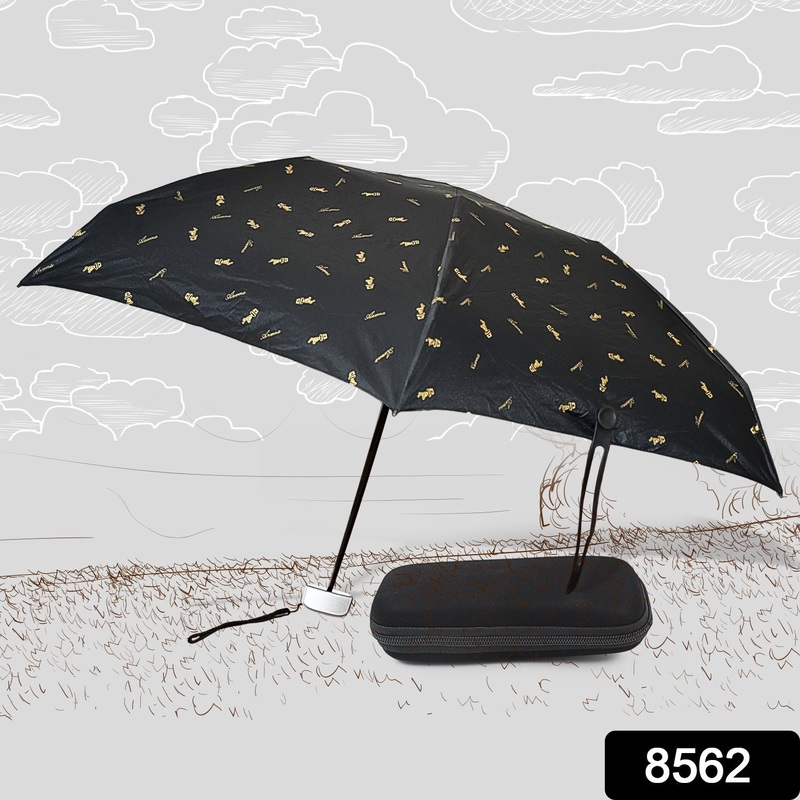 3-Fold Cute Umbrella  Sun & Rain Protection, UV Shield (1 Pc / With Zip Case)