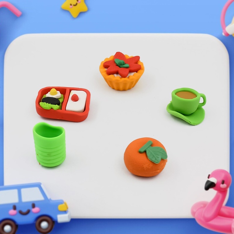 3D Mix Design Fancy Erasers  Cute & Colorful Novelty Erasers for Kids, School Prize (1 Set)