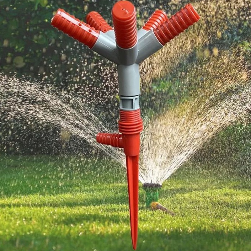 Garden Sprinkler 360 Rotating Adjustable Round 5 Arm Lawn Water Sprinkler for Watering Garden Plants / Pipe Hose Irrigation Yard Water Sprayer