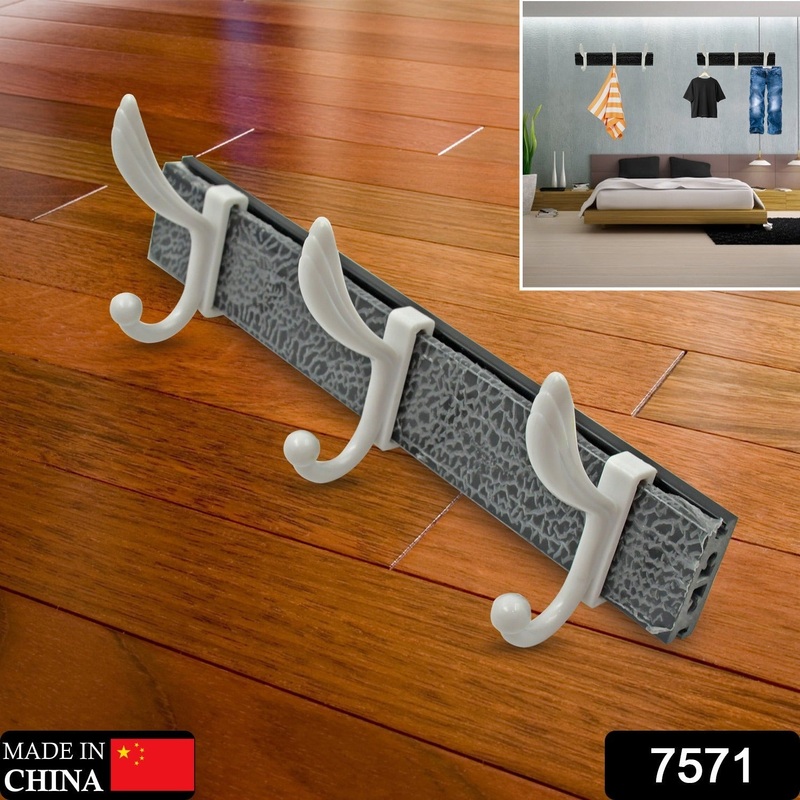 Wall Mounted Coat Hanger Rack  6 Hooks for Clothes, Jackets & Hats