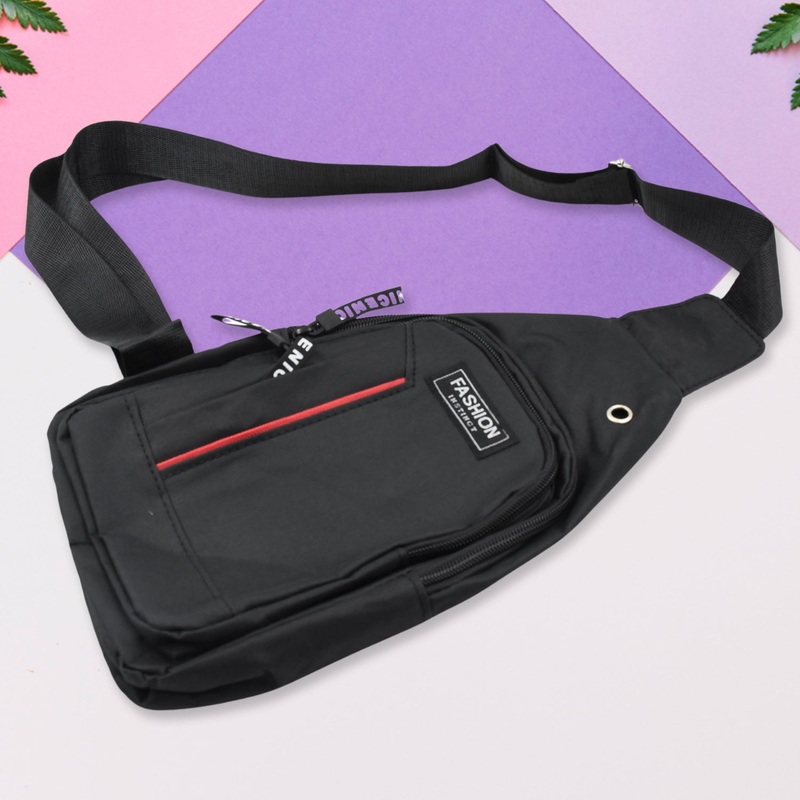 Waterproof Anti-Theft Crossbody Fanny Pack  USB Charging (1 Pc, Black & Grey)