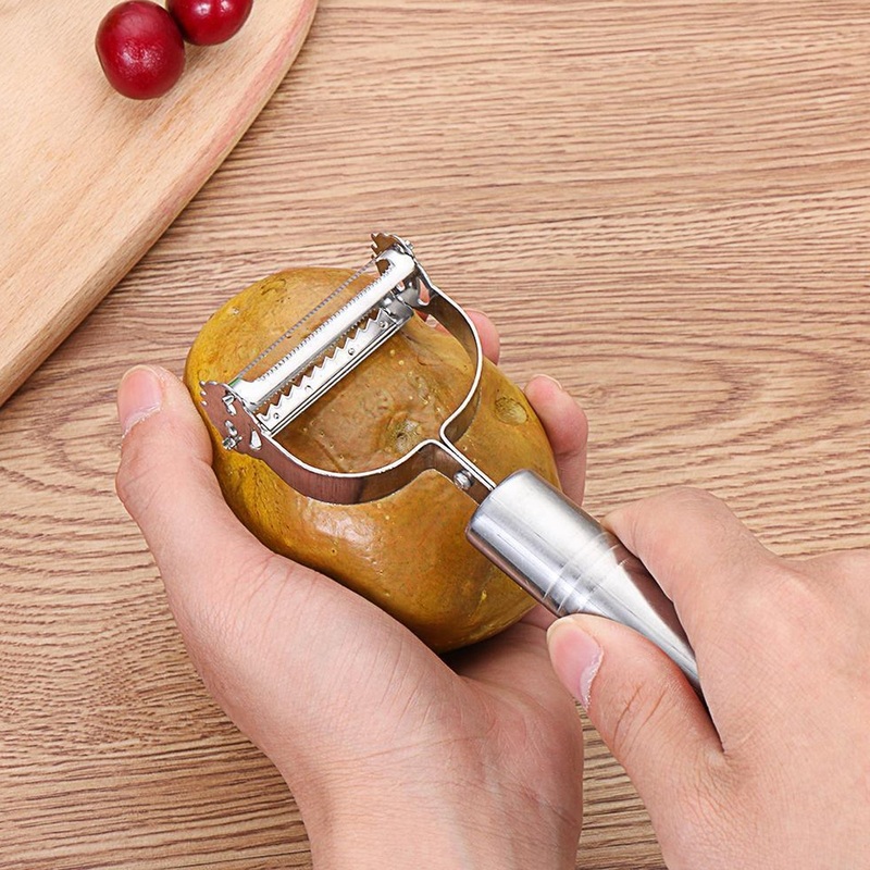 Stainless Steel 2-in-1 Potato Peeler – Multifunctional Julienne Cutter for Vegetables & Fruits