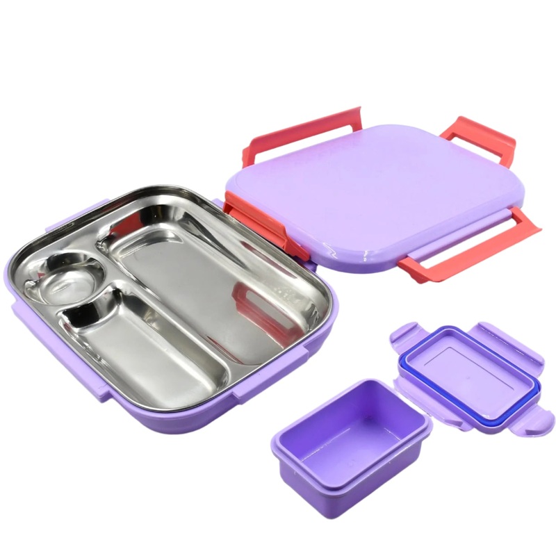 Kids School Lunch Box with Steel Plate