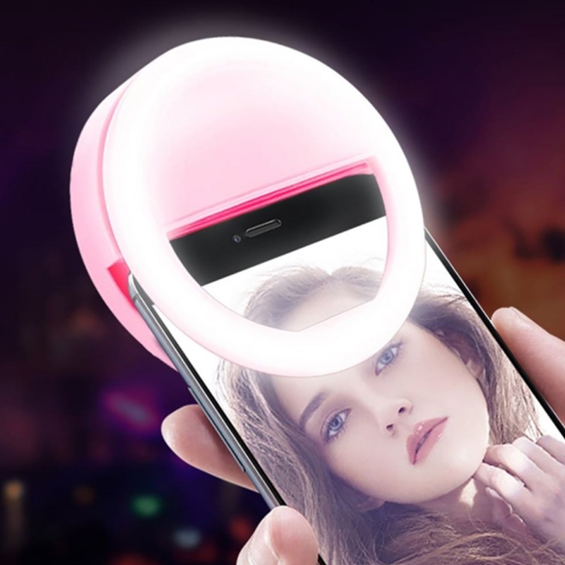 Phone Selfie Ring Light  Battery Operated Clip-On Light for Smartphone Photography (Battery Not Included)