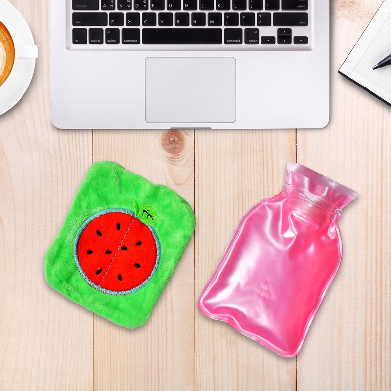Watermelon Small Hot Water Bag with Cover  Pain Relief Warmer