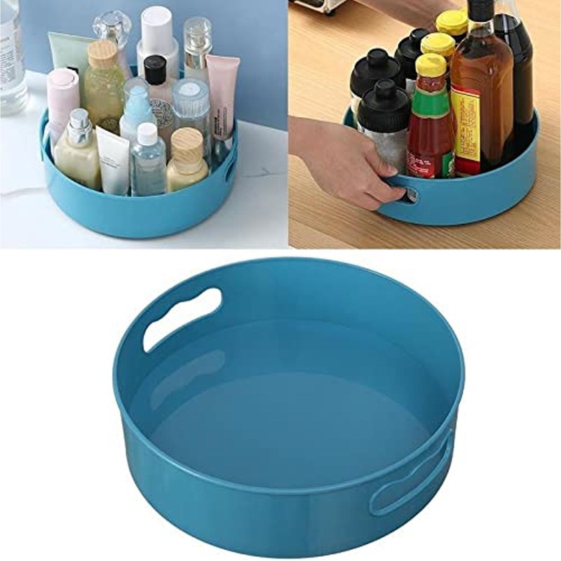 360 Rotating Kitchen Organizer Trolley for Storage – Turntable Tray with Brown Box