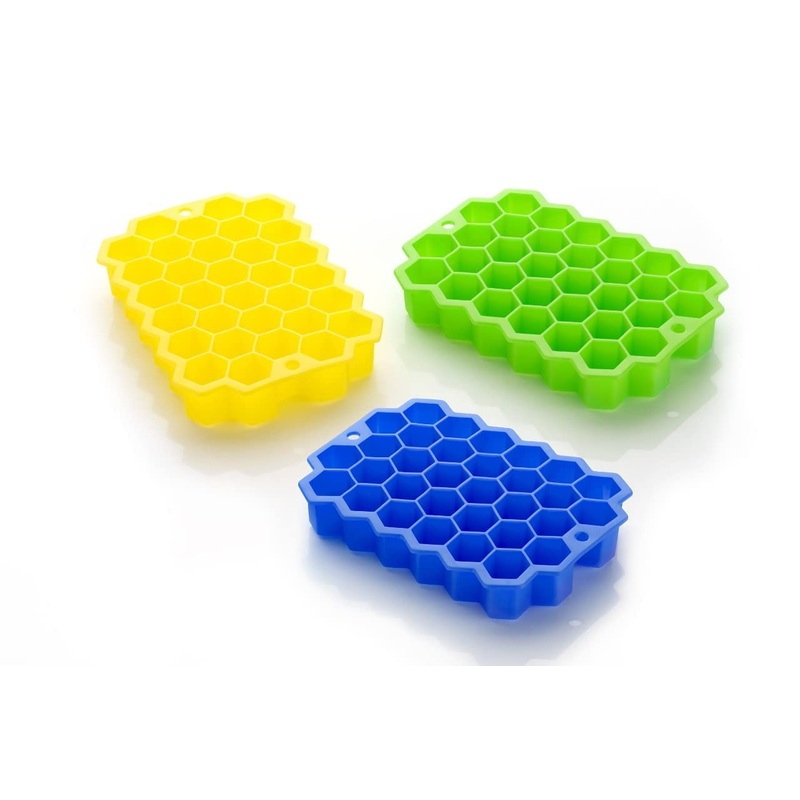Flexible Silicone Ice Cube Tray, 37 Small Cubes , Fridge Use