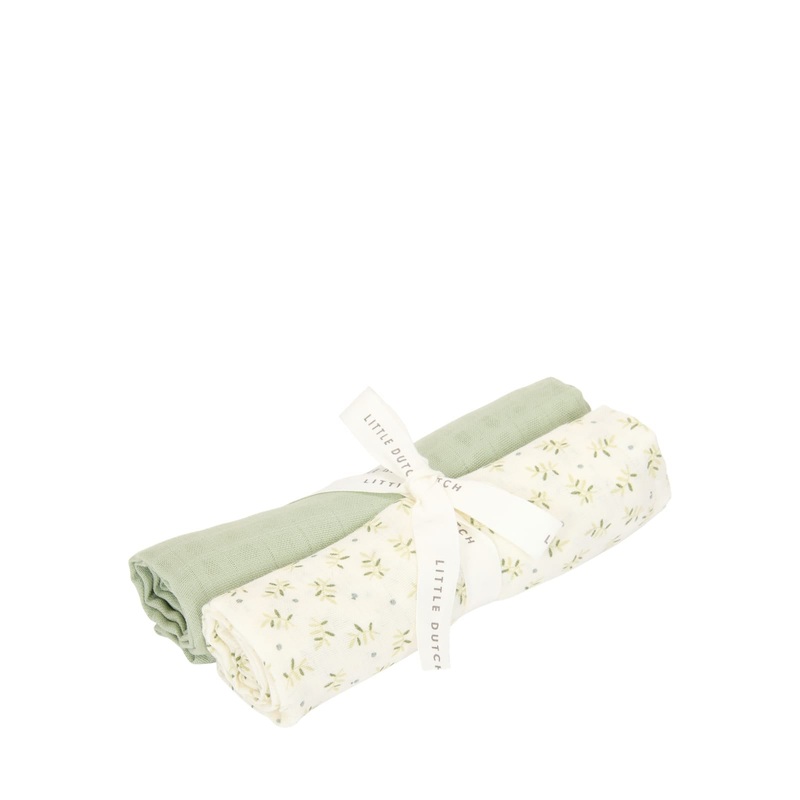 Swaddle Muslin 70cm x 70cm – Blueberry Leaves and Sage