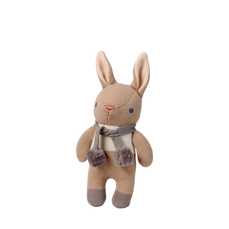 Baby Taupe Bunny Rattle