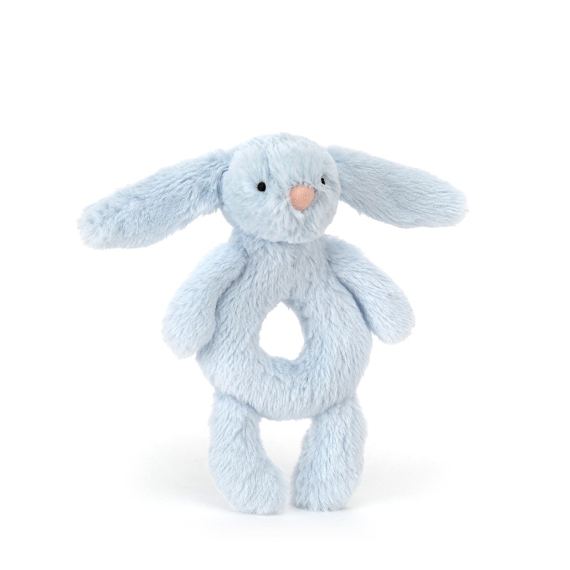 Bashful Bunny Ring Rattle Blue