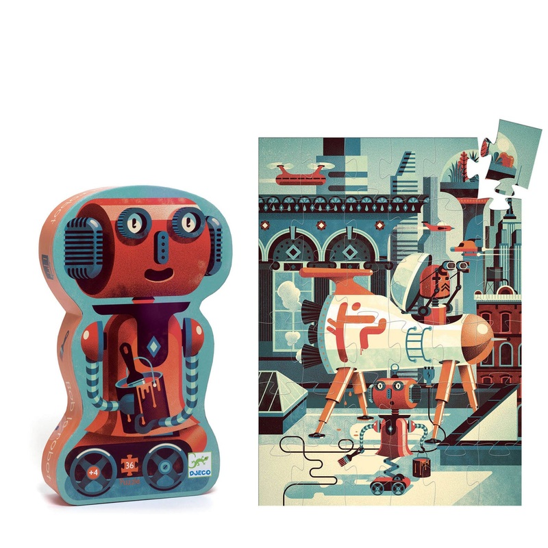 Silhouette 36 Piece Puzzle – Bob The Robot