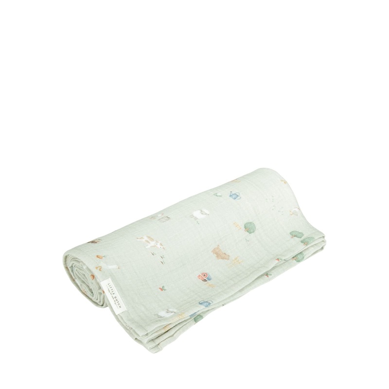 Swaddle Muslin 120cm x 120cm – Little Farm