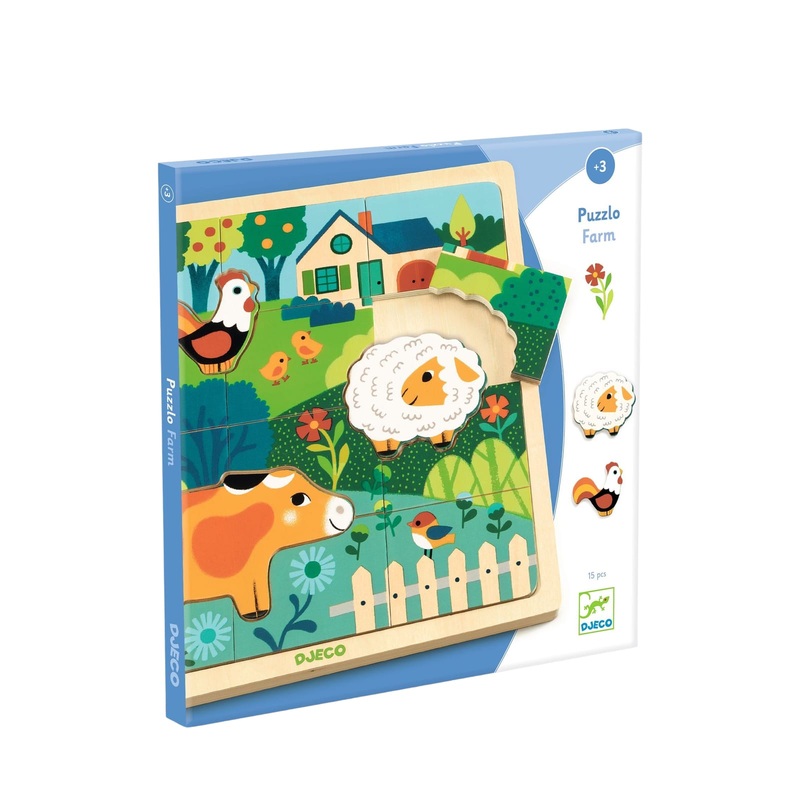 Wooden 12 Piece Puzzle Board – Jungle