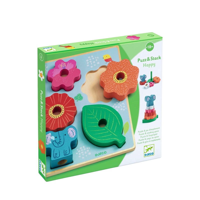 Wooden Puzzle Board – Flower Stack