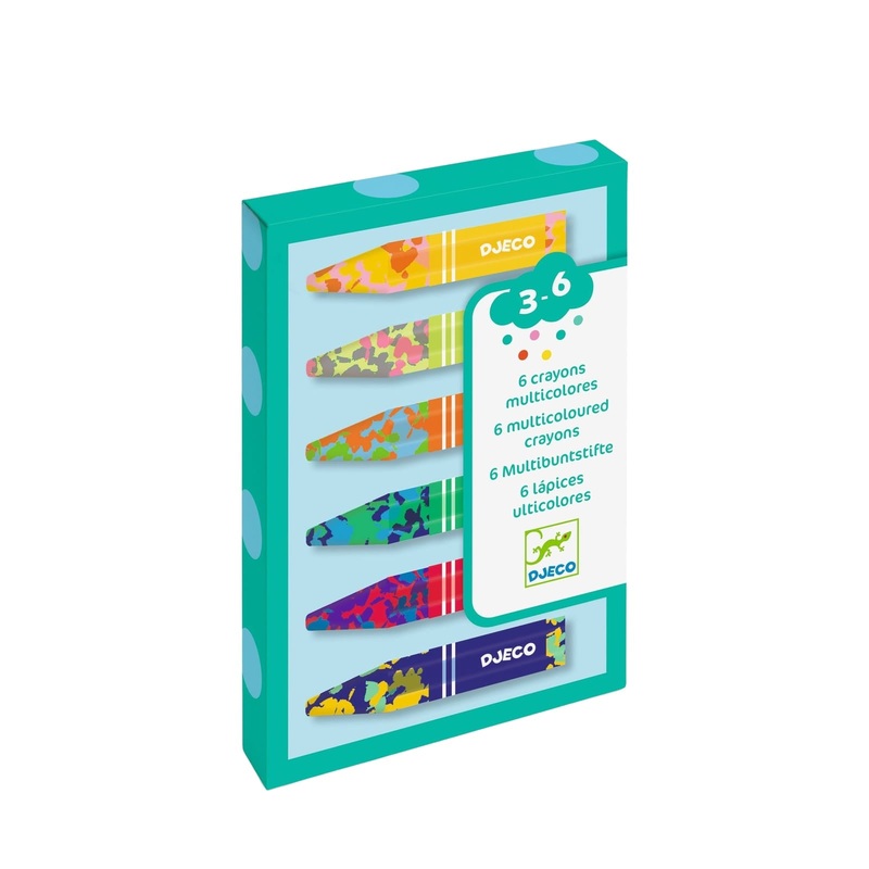 6 Multicoloured Flower Crayons