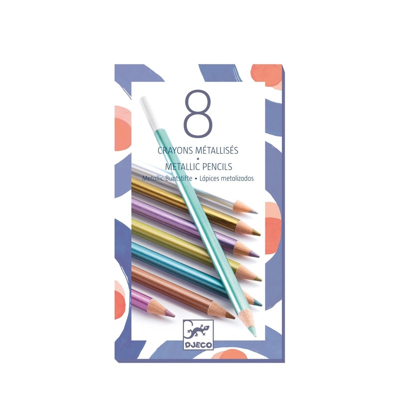 8 Metallic Colouring Pencils