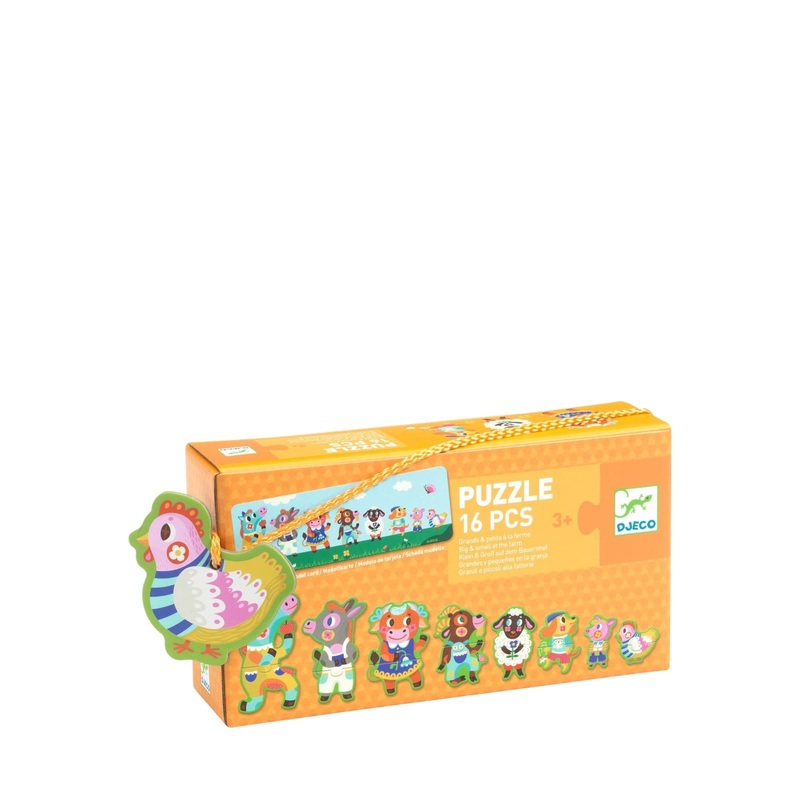 16 Piece Puzzle – Big and Small On The Farm