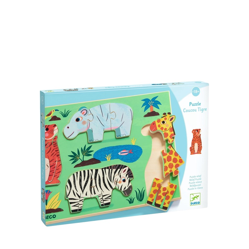 Wooden 12 Piece Puzzle Board – Jungle Tiger