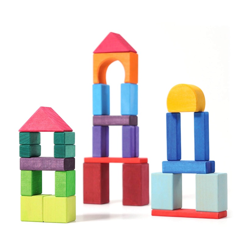 30 Coloured Geo Blocks Building Blocks