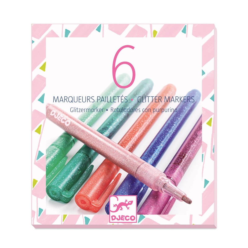 6 Glitter Markers – Sweet