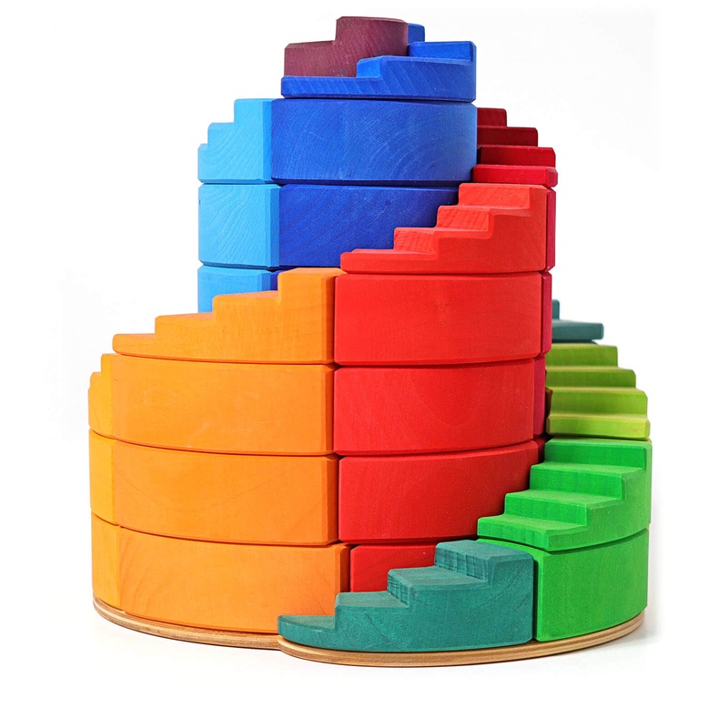 Counterrotating Stepped Spiral Blocks