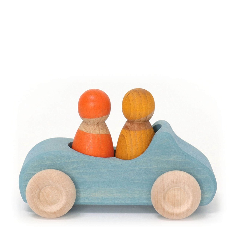 Large Wooden Convertible Car – Blue