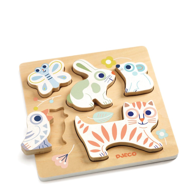 Wooden Puzzle Board – Baby Animals